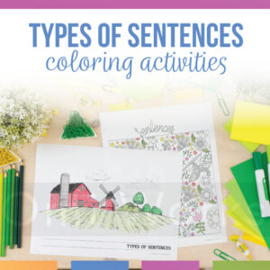 types of sentences coloring activity